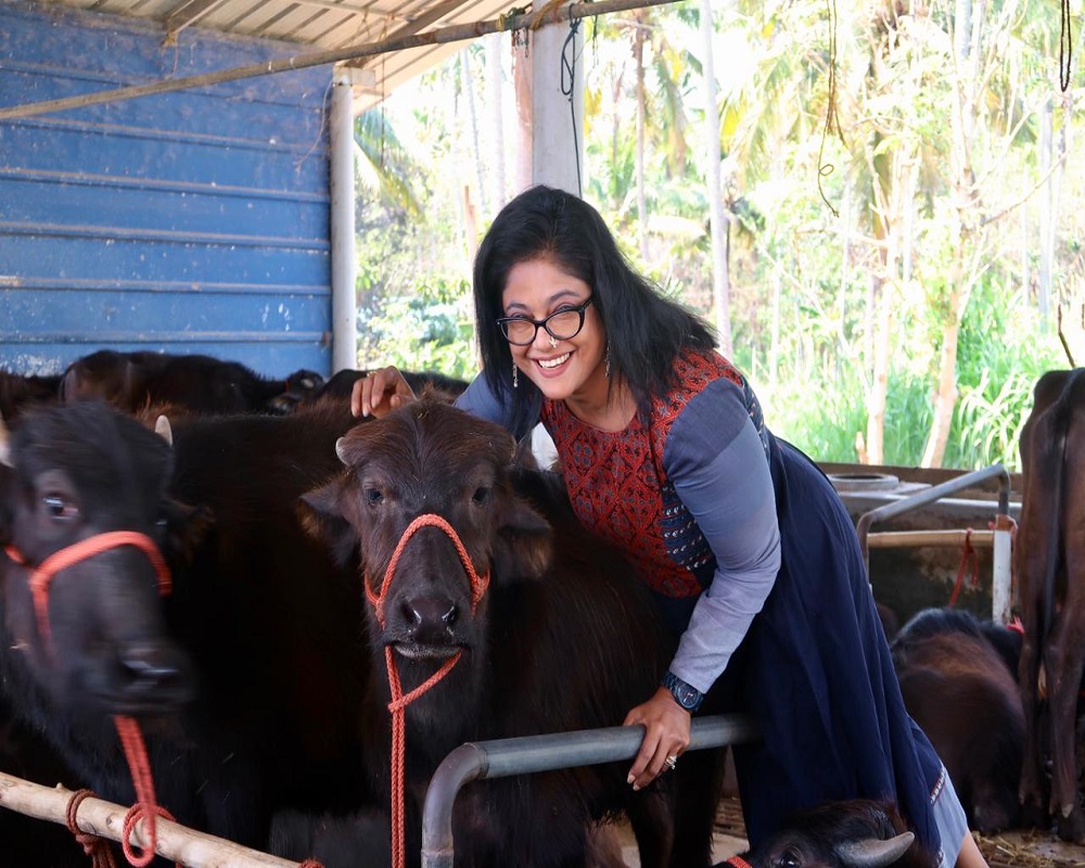 Manju Pillai in her farm