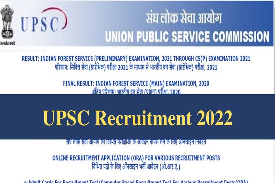 UPSC recruitment 2022:  Apply for 19 various posts