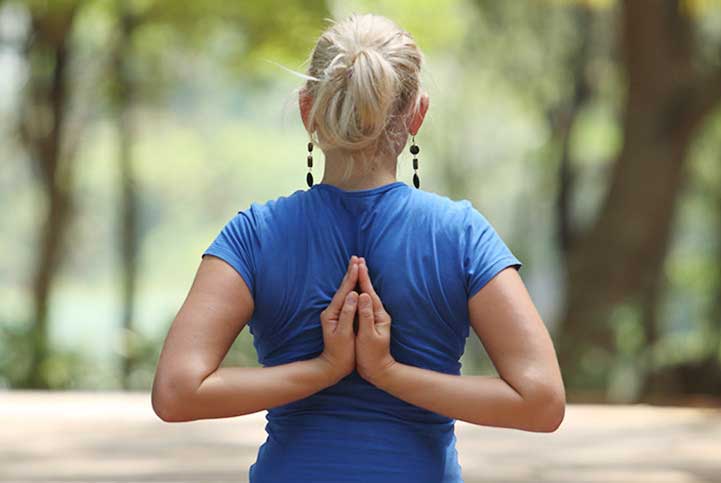 Reverse prayer yoga