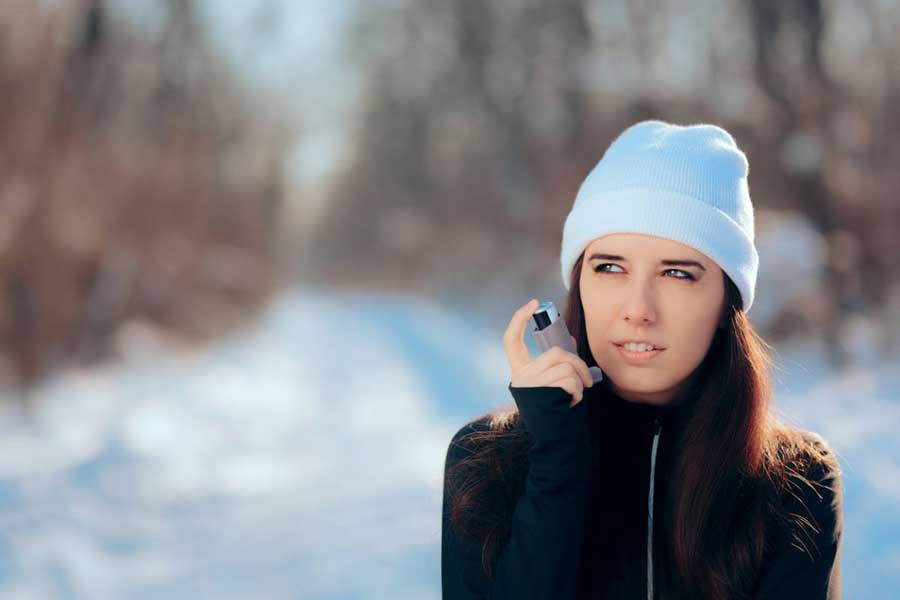 What precautions can be taken to prevent asthma from getting worse during winter?